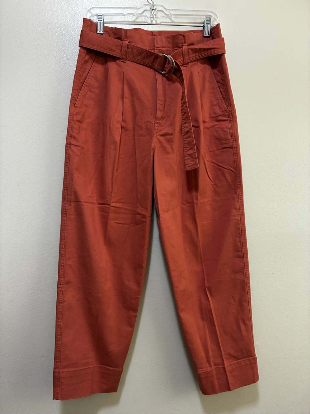 Madewell Drapey Paperbag Pants Burnt Clay size 29 NWT